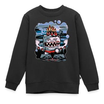 Camp de tentes de feu de camp - Sweat Premium enfant bio - noir - Devant - AI Model Kid Female (0cm)