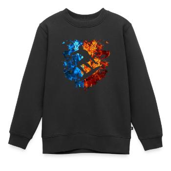 Feuer Surfer Flammen Surfboard Brennt - Kinder Premium Organic Sweatshirt - Schwarz - Vorne - AI Model Kid Female (0cm)