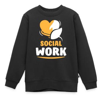 Travail social Profession Travailleur social Travail social - Sweat Premium enfant bio - noir - Devant - AI Model Kid Female (0cm)