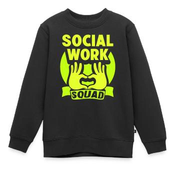 Équipe Travail social Travailleurs sociaux Travail social - Sweat Premium enfant bio - noir - Devant - AI Model Kid Female (0cm)