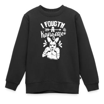Je me suis battu avec un kangourou kangourou - Sweat Premium enfant bio - noir - Devant - AI Model Kid Female (0cm)