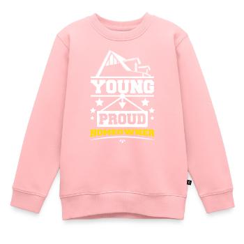 Jeune propriétaire fier - Sweat Premium enfant bio - rose - Devant - AI Model Kid Female (0cm)