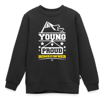Young proud homeowner - Kinder Premium Organic Sweatshirt - Schwarz - Vorne - AI Model Kid Female (0cm)