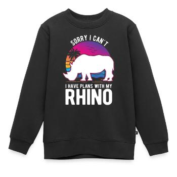 Rhinocéros Rhinocéros Rhinocéros - Sweat Premium enfant bio - noir - Devant - AI Model Kid Female (0cm)