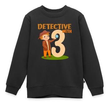 Detective Birthday Boy 3yr Im 3 Years Old Gift - Kinder Premium Organic Sweatshirt - Schwarz - Vorne - AI Model Kid Female (0cm)