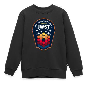 JWST Retro design - Kids Premium Organic Sweatshirt - black - Front - AI Model Kid Female (0cm)