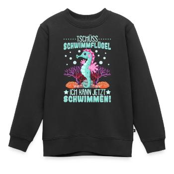Seepferdchen bestanden - Kinder Premium Organic Sweatshirt - Schwarz - Vorne - AI Model Kid Female (0cm)