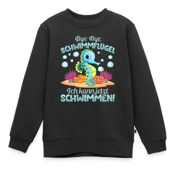 Seepferdchen bestanden - Kinder Premium Organic Sweatshirt - Schwarz - Vorne - AI Model Kid Female (0cm)