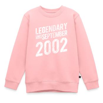 20th Birthday Gift Legendary Since September 2002 - Kinder Premium Organic Sweatshirt - Rosa - Vorne - AI Model Kid Female (0cm)