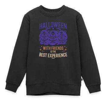 Halloween mit Freunden ist die beste Erfahrung - Kinder Premium Organic Sweatshirt - Schwarz - Vorne - AI Model Kid Female (0cm)
