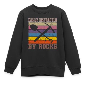 Vintage Retro Geologe Kristall Stein Sammler - Kinder Premium Organic Sweatshirt - Schwarz - Vorne - AI Model Kid Female (0cm)