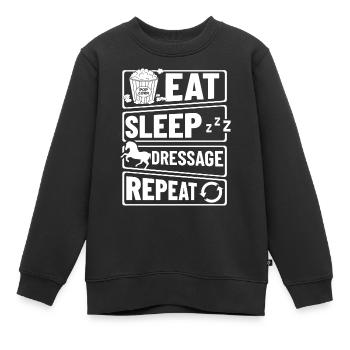 Dressur Reiten Pferd Training Dressurreiten - Kinder Premium Organic Sweatshirt - Schwarz - Vorne - AI Model Kid Female (0cm)