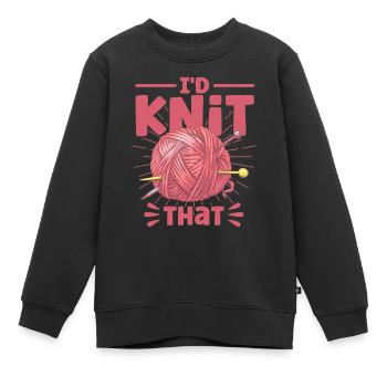 Stricken Stoff Stricken Stricken Geschenk - Kinder Premium Organic Sweatshirt - Schwarz - Vorne - AI Model Kid Female (0cm)