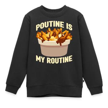 Poutine Canada Spécialité de restauration rapide - Sweat Premium enfant bio - noir - Devant - AI Model Kid Female (0cm)
