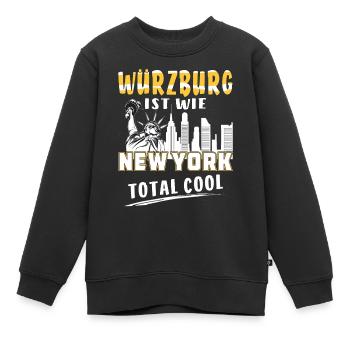 WÜRZBURG IST WIE NEW YORK - Kinder Premium Organic Sweatshirt - Schwarz - Vorne - AI Model Kid Female (0cm)