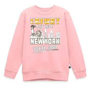 ERFURT IST WIE NEW YORK - Kinder Premium Organic Sweatshirt - Rosa - Vorne - AI Model Kid Female (0cm)