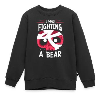 Ich Habe Mit Einem Bären Gekämpft Patient Erholung - Kinder Premium Organic Sweatshirt - Schwarz - Vorne - AI Model Kid Female (0cm)