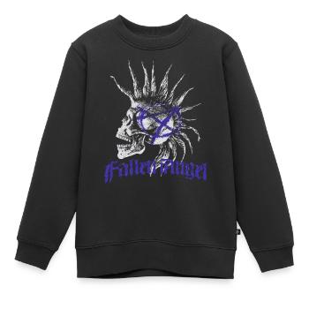 Skull Punk Spikes Inschrift Red Punk Anarchy Ni - Kinder Premium Organic Sweatshirt - Schwarz - Vorne - AI Model Kid Female (0cm)