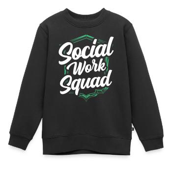 Équipe Travail social Travailleurs sociaux Travail social - Sweat Premium enfant bio - noir - Devant - AI Model Kid Female (0cm)