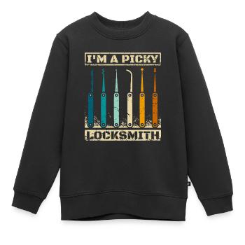 Je suis un serrurier difficile - Sweat Premium enfant bio - noir - Devant - AI Model Kid Female (0cm)