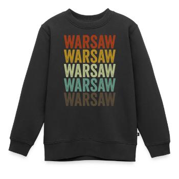 Warschau Polen Retro Vintage - Kinder Premium Organic Sweatshirt - Schwarz - Vorne - AI Model Kid Female (0cm)