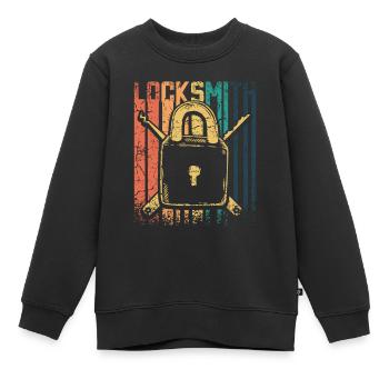 Serrurier Rétro Vintage - Sweat Premium enfant bio - noir - Devant - AI Model Kid Female (0cm)