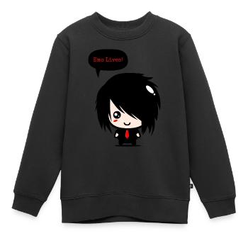 EMO Vit | Vêtements Emo garçons | | Emocore Emo Musique - Sweat Premium enfant bio - noir - Devant - AI Model Kid Female (0cm)