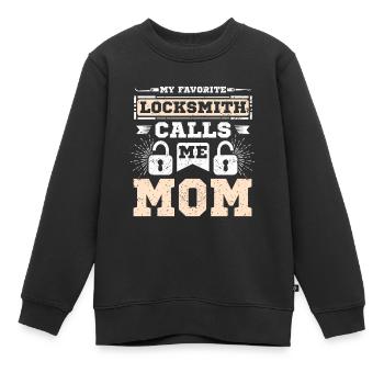 Mon serrurier préféré m’appelle maman - Sweat Premium enfant bio - noir - Devant - AI Model Kid Female (0cm)