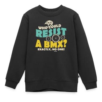 qui peut résister à un BMX - Sweat Premium enfant bio - noir - Devant - AI Model Kid Female (0cm)