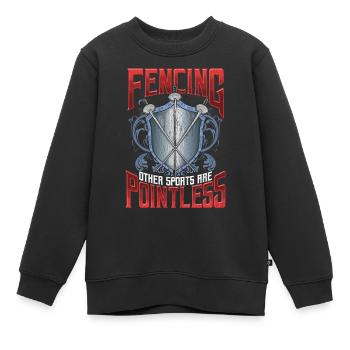 L’escrime d’autres sports sont des escrime inutiles - Sweat Premium enfant bio - noir - Devant - AI Model Kid Female (0cm)