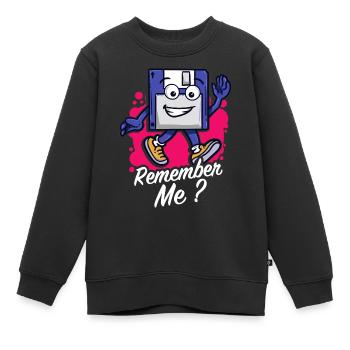 Programmeur Retro-diskette Disquette - Sweat Premium enfant bio - noir - Devant - AI Model Kid Female (0cm)