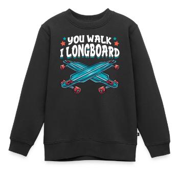 Du Gehst Ich Longboard Lustiges Longboarding - Kinder Premium Organic Sweatshirt - Schwarz - Vorne - AI Model Kid Female (0cm)