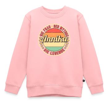 Annika Die Frau Der Mythos Die Legende - Kinder Premium Organic Sweatshirt - Rosa - Vorne - AI Model Kid Female (0cm)