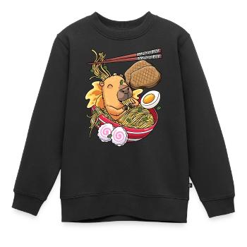 Kawaii Capybara Ramen-nudeln Japanisches Essen - Kinder Premium Organic Sweatshirt - Schwarz - Vorne - AI Model Kid Female (0cm)
