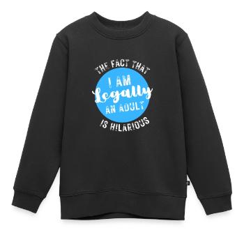 18. Geburtstag Ich bin legal ein Erwachsener ist urkomisch - Kinder Premium Organic Sweatshirt - Schwarz - Vorne - AI Model Kid Female (0cm)