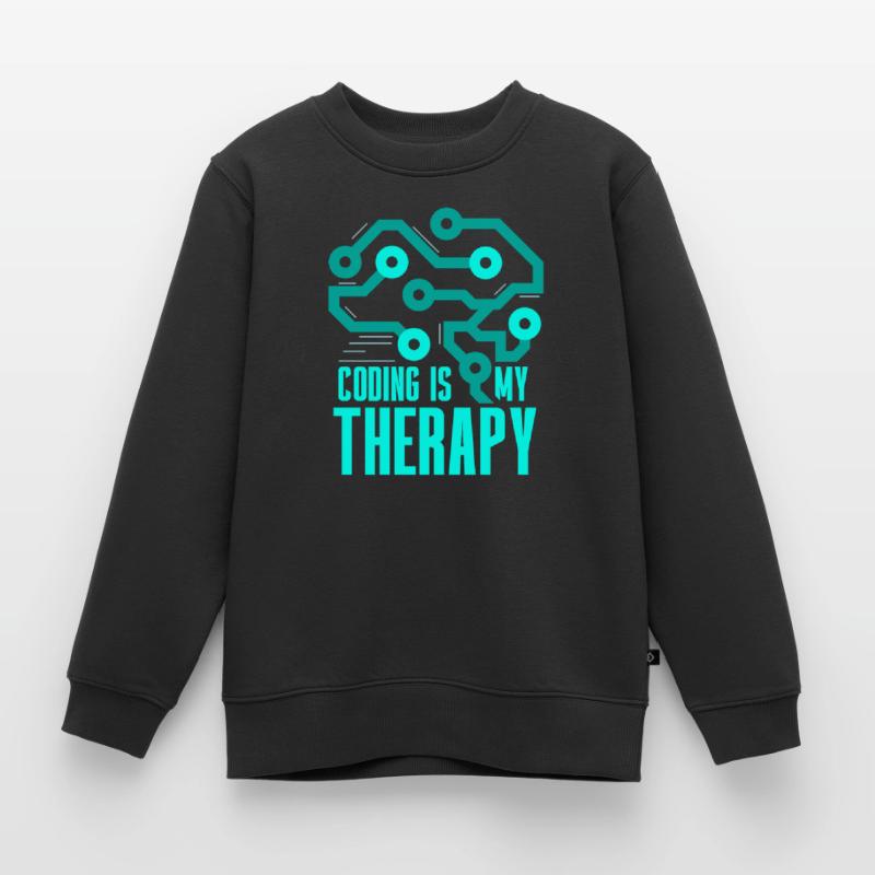 Programmieren Ist Meine Therapie Coding Code Coder Kinder Premium Organic Sweatshirt