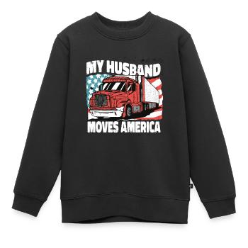 Mon mari déménage en AmériqueTrucker - Sweat Premium enfant bio - noir - Devant - AI Model Kid Female (0cm)