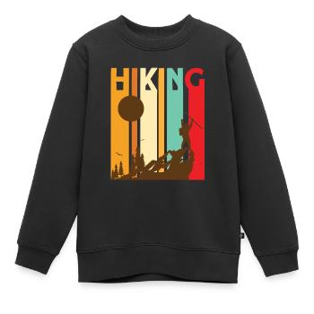 Hiking Retro Hiking - Kinder Premium Organic Sweatshirt - Schwarz - Vorne - AI Model Kid Female (0cm)