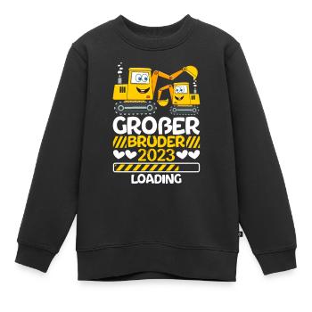 Ich werde ein Großer Bruder 2023 - Kinder Premium Organic Sweatshirt - Schwarz - Vorne - AI Model Kid Female (0cm)