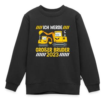Ich werde ein Großer Bruder 2023 - Kinder Premium Organic Sweatshirt - Schwarz - Vorne - AI Model Kid Female (0cm)