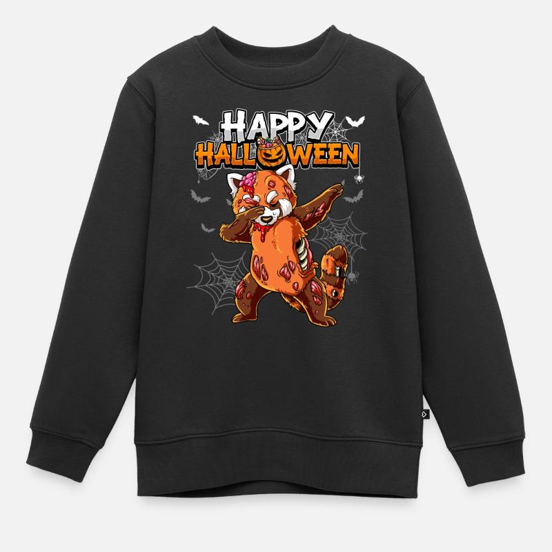 Halloween Panda Rouge Zombie - Sweat Premium enfant bio - noir