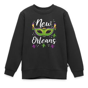 Carnaval de la Nouvelle-Orléans - Sweat Premium enfant bio - noir - Devant - AI Model Kid Female (0cm)