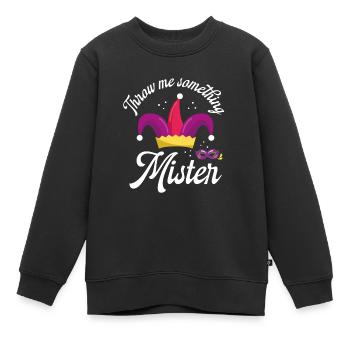 Werfen Sie Mir Etwas Zu, Mister - Kinder Premium Organic Sweatshirt - Schwarz - Vorne - AI Model Kid Female (0cm)