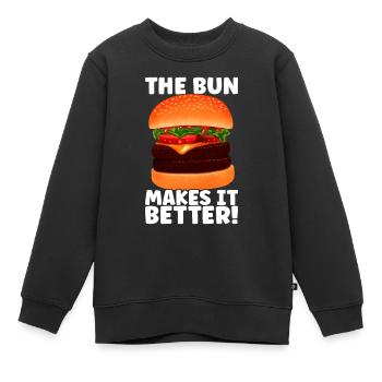 Burger Fast Food - Kinder Premium Organic Sweatshirt - Schwarz - Vorne - AI Model Kid Female (0cm)