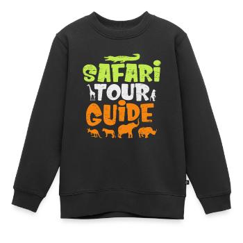 Guide touristique safari pour un touriste d’escorte - Sweat Premium enfant bio - noir - Devant - AI Model Kid Female (0cm)