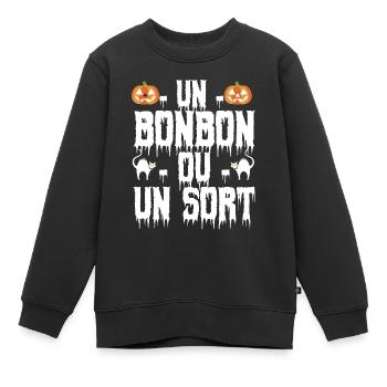 un bonbon ou un sort - Sweat Premium enfant bio - noir - Devant - AI Model Kid Female (0cm)