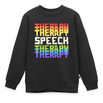 Speech Therapy SLP Rainbow Speech Language - Kinder Premium Organic Sweatshirt - Schwarz - Vorne - AI Model Kid Female (0cm)