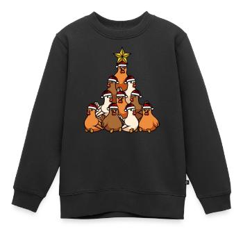 Weihnachtsbaum Huhn - Kinder Premium Organic Sweatshirt - Schwarz - Vorne - AI Model Kid Female (0cm)