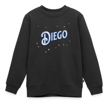 Diego Namen personalisiert - Kinder Premium Organic Sweatshirt - Schwarz - Vorne - AI Model Kid Female (0cm)