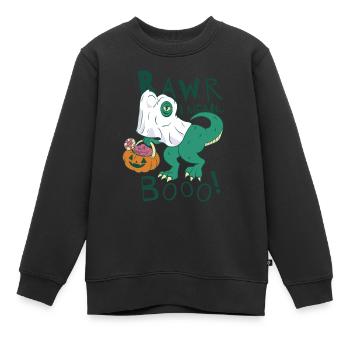 Rawr Je veux dire Booo! Pumkin Halloween Dinosaure - Sweat Premium enfant bio - noir - Devant - AI Model Kid Female (0cm)